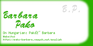 barbara pako business card